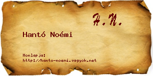 Hantó Noémi névjegykártya